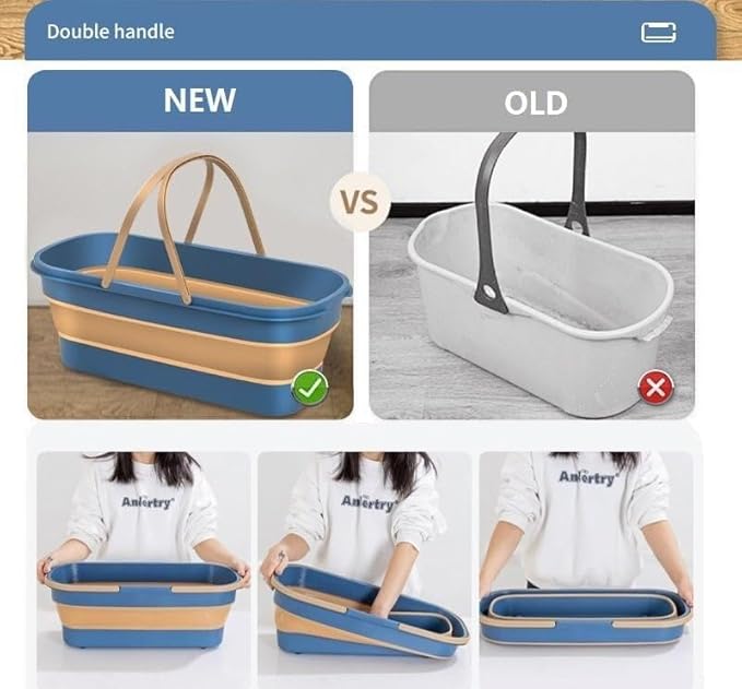 2024 New Large Flat Mop for Wet and Dry Use 54 Adjustable Stainless Steel Long Handle with 2 Washable Microfiber Pads 360 Rotating Dust Mop 12027(White Bucket)
