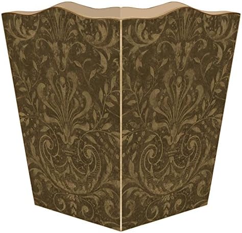 Marye-Kelley WB336-Brown Damask Wastepaper Basket