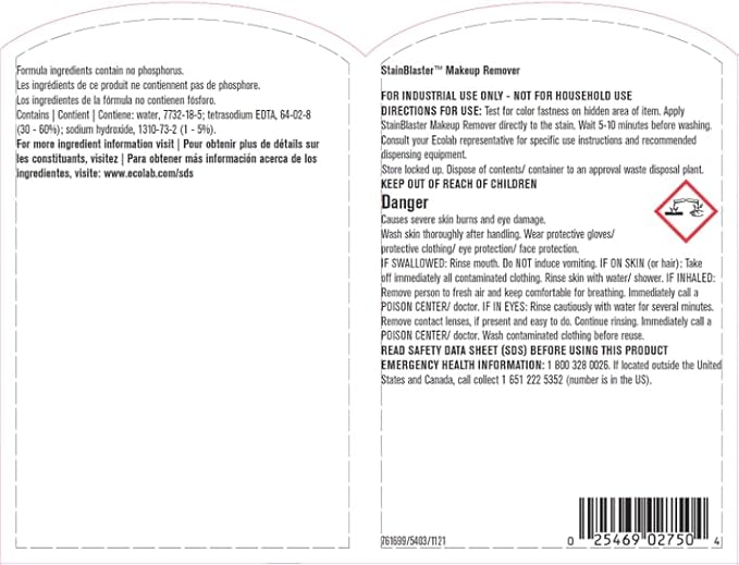 Ecolab Stainblaster Makeup Remover Laundry Pre-spotter - 22 FL OZ