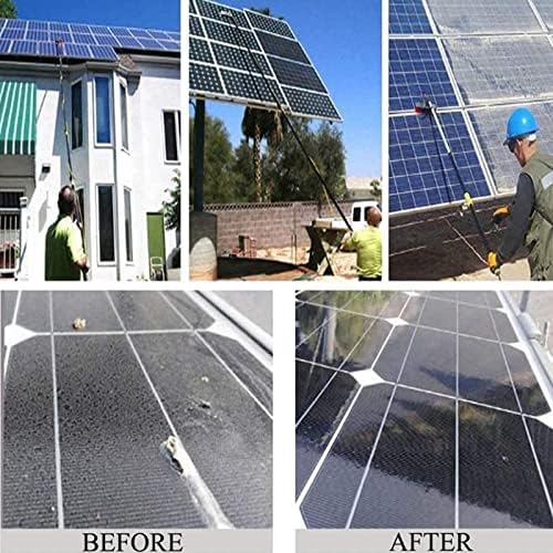 Glass Cleaning Brush Home Water Fed Telescopic Pole Kit Solar Panel Brush Rotating for Photovoltaic PanelSolar Panel Cleaner Window Cleaning Pole 11m Extension Pole Squeegee Window Washer C