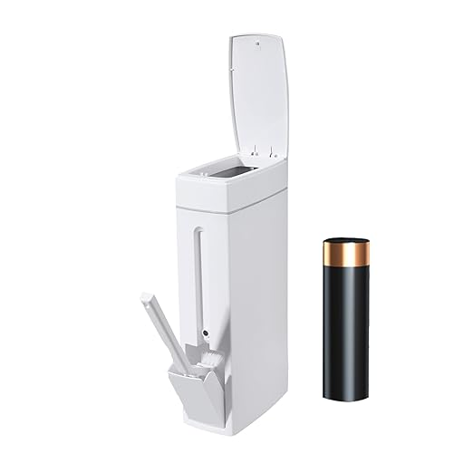 Bathroom Trash Can Narrow Wastebasket With Toilet Brush 4.5L Garbage Bin Garbage Bag Press Locking Lid For Kitchen Kitchen Bucket