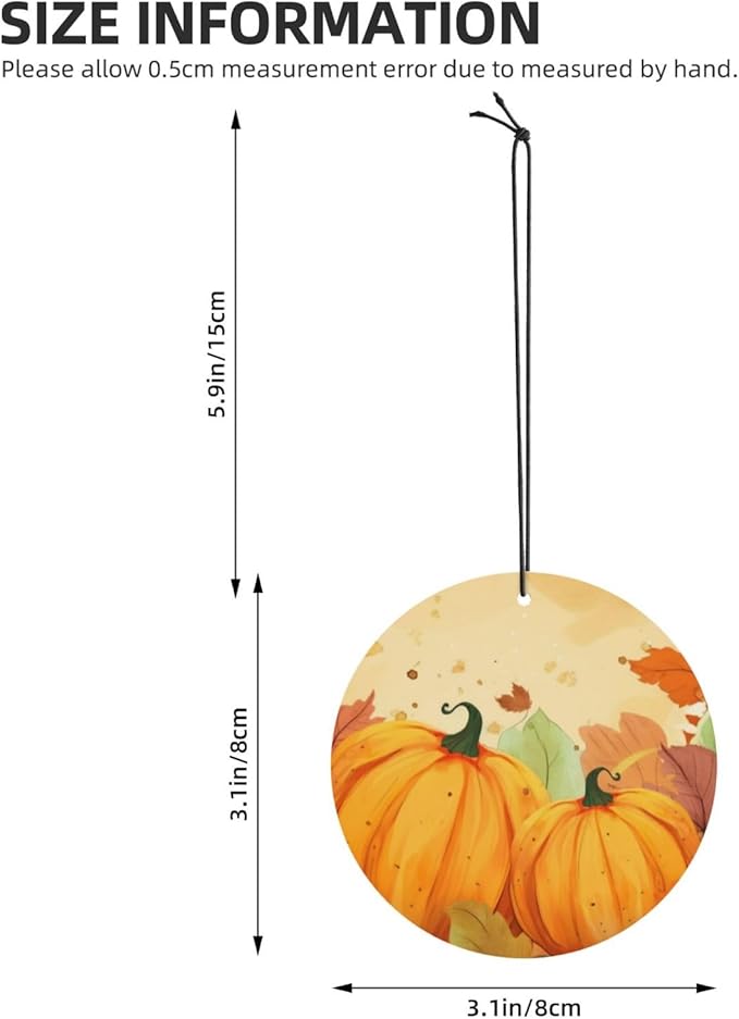 24 PCS Hanging Car Air Freshener Double Sided Autumn Pumpkins Automotive Interior Decor Thanksgiving Maple Leaf Car Essentials for Women Men Lavender Scented