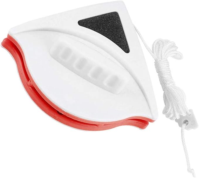Double-Sided Magnetic Window Cleaner Glass Cleaning Glider Washing Wiper Cleaning Tool Brush for High-Rise And Car Window(15-24mm-Red)