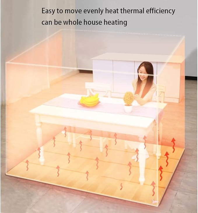 Heated Floor Mat Energy Saving Heated Area Rug Adjustable Electric Heated Floor Vintage Rustic Heated Carpet for Living Room