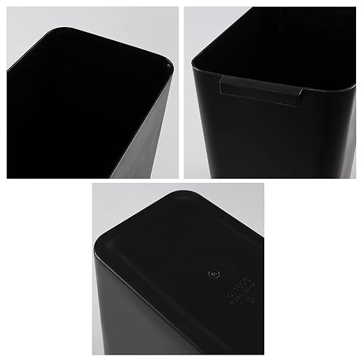 Teyyvn 3-Pack 4.5 Gallon Plastic Trash Can Black Small Garbage Can for Bathroom Kitchen Office Bedroom