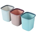 Small Household Trash Can Set 3pcs Plastic Wastebaskets Without Lid Blue Pink White for Bedroom Office Living Room Garbage Container