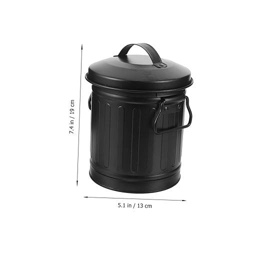 TEHAUX Decorative Iron Desk Waste Basket Mini Trash Bin Pencil Holder Office Garbage c