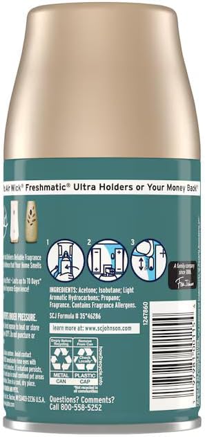 Glade Automatic Spray Refill 6 Pack Bergamot &amp Eucalyptus Scent Home Fragrance Refill Can 6.2 oz