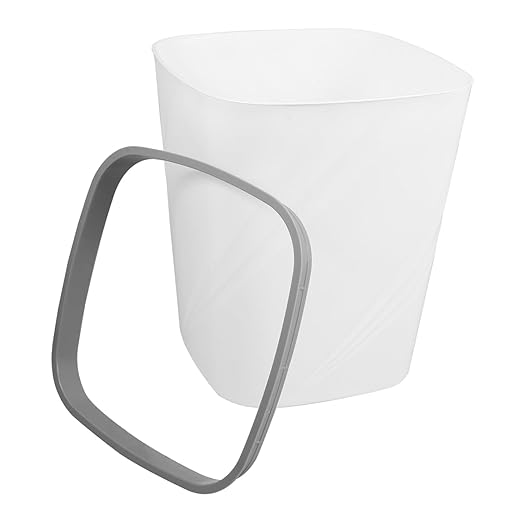Large Capacity White Plastic Trash Can Open Top Wastebasket for Home Office Kitchen Bathroom Bedroom and Easy to Clean Garbage Container