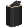 Stainless Steel Bathroom Trash Can with Swing Lid4gallon Small Metal Garbage can Trash Bin Wastebasket for Office Bedroom Living Room (Black Gold)