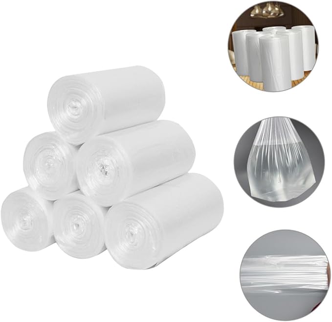 Thickened Plastic Trash Bags Roll 6 Rolls 45x50cm Disposable Garbage Bags for Bedroom Kitchen Bathroom Home Use