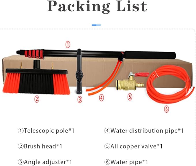 Window Cleaning Pole Window Cleaner Kit 18FT-36FTWater Fed Telescopic BrushEquipment Extension PoleCleaning for Trucks Windows10.8M#36FT