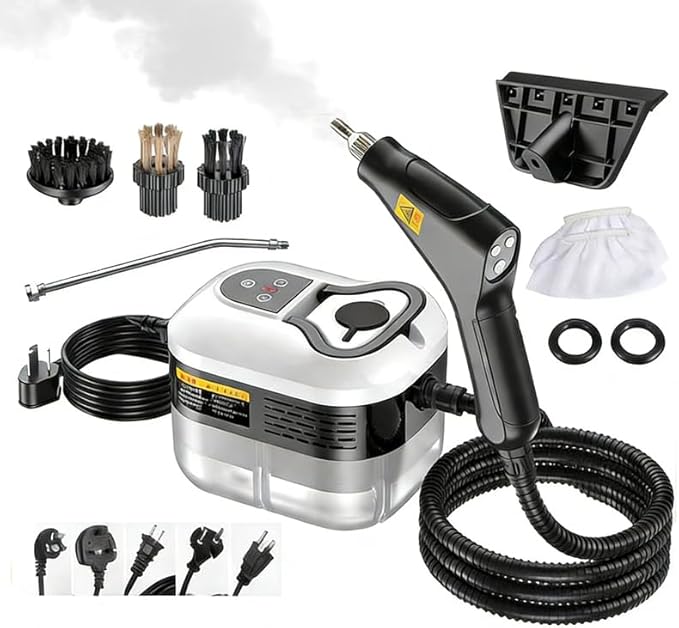 Handheld Steam Cleaner – Cordless Fast 10‑Second Heat Up 6 Adjustable Steam Levels Multi-Surface Cleaning for Kitchen Bathroom Floors Windows Upholstery &amp Car Interior (White Pro)