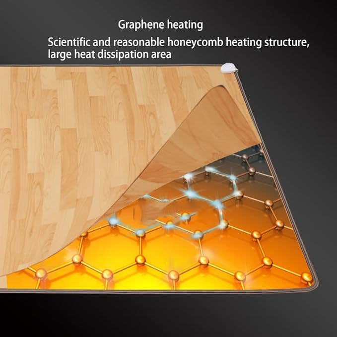 Heated Floor Mat Energy Saving Heated Area Rug Adjustable Electric Heated Floor Vintage Rustic Heated Carpet for Living Room