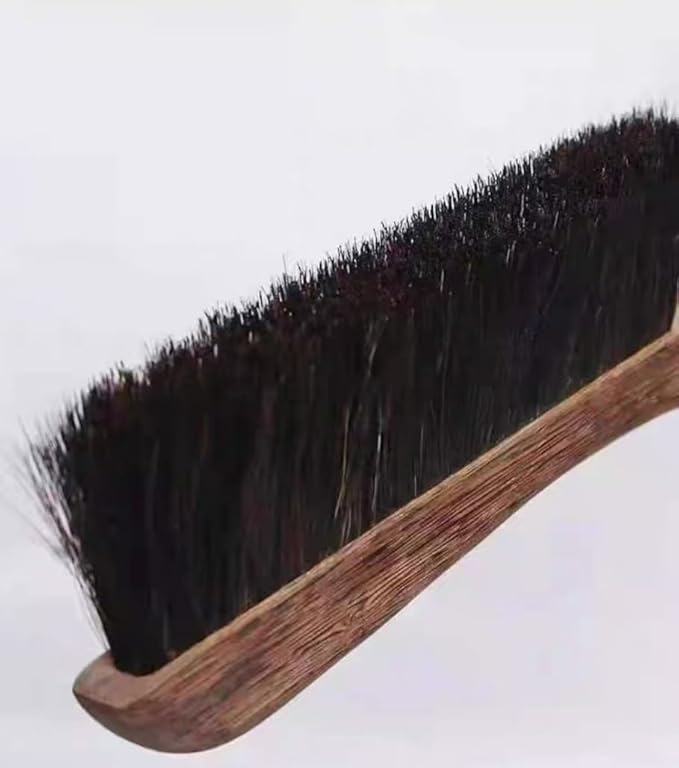 Horse Hair BrushWood Handle Soft Brush DusterHand Broom Dusting BrushBrush for Counter Bed Bench FireplaceFurniture Drafting Patio Fireplace ﻿ ﻿(Small)