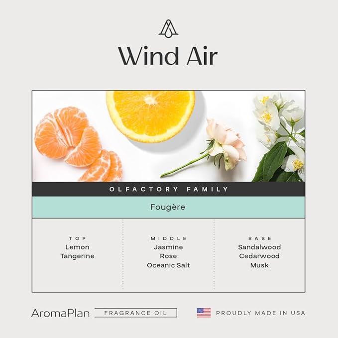 AromaPlan Hotel Scents Wind Air 5 Fl Oz (148ml) Home Luxury Aroma &amp Hotel Fragrance Diffuser Oil- Hotel Diffuser Oil for Aromatherapy- USA Made Bigger Bottle Bolder Aroma &amp Longer Lasting