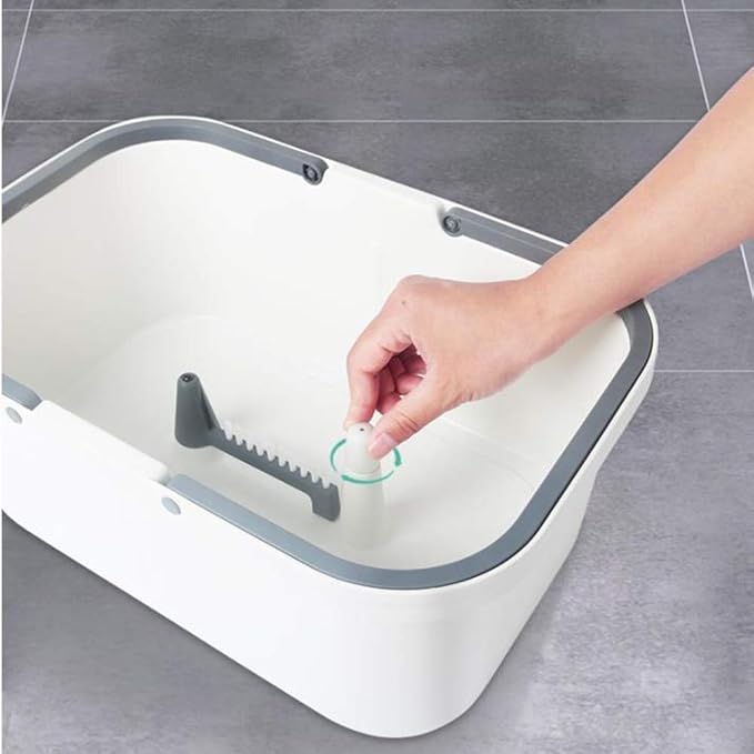Microfiber Mop and Bucket System for Floor Cleaning with 2 Washable Flat Pads