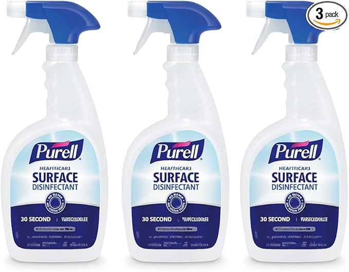 PURELL Healthcare Surface Disinfectant Spray Fragrance Free 32 fl oz Capped Bottle with Spray Trigger in Pack (Pack of 3) - 3340-03