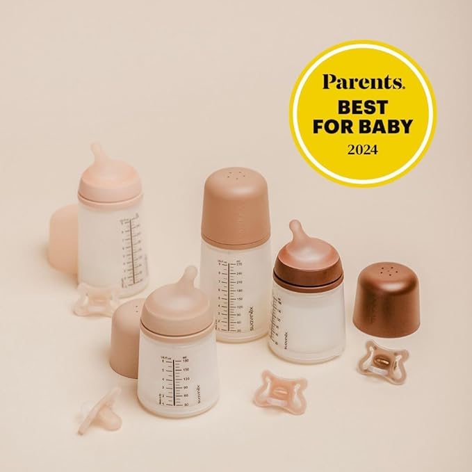 Suavinex Zero Zero Anti Colic Baby Bottle No 1 Spanish Baby Bottle Brand Minimizes Bottle Rejection &amp Nipple Confusion Perfect for Combo Feeding 2pk 9oz/270mL Medium Tone Medium Flow Nipple