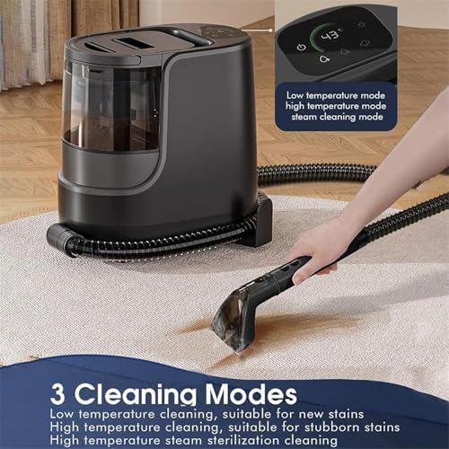 Compact Fabric Steam Cleaner with Suction 400W Powerful Cleaning for Couches Car Seats and Pet Areas Includes 1.2L Tank
