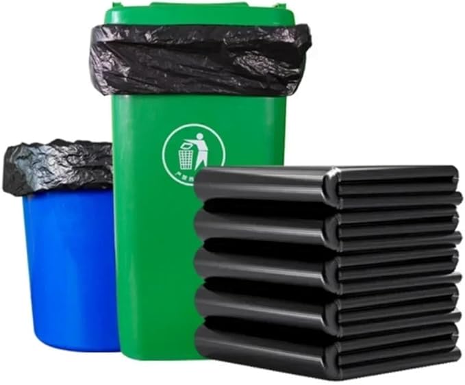 Extra Large Heavy Duty Black Trash Bags - 55-60 Gallon Commercial Grade Thick Flat Open Garbage Bags for Restaurants Hotels and Janitorial Use(100PCS50x60cm)