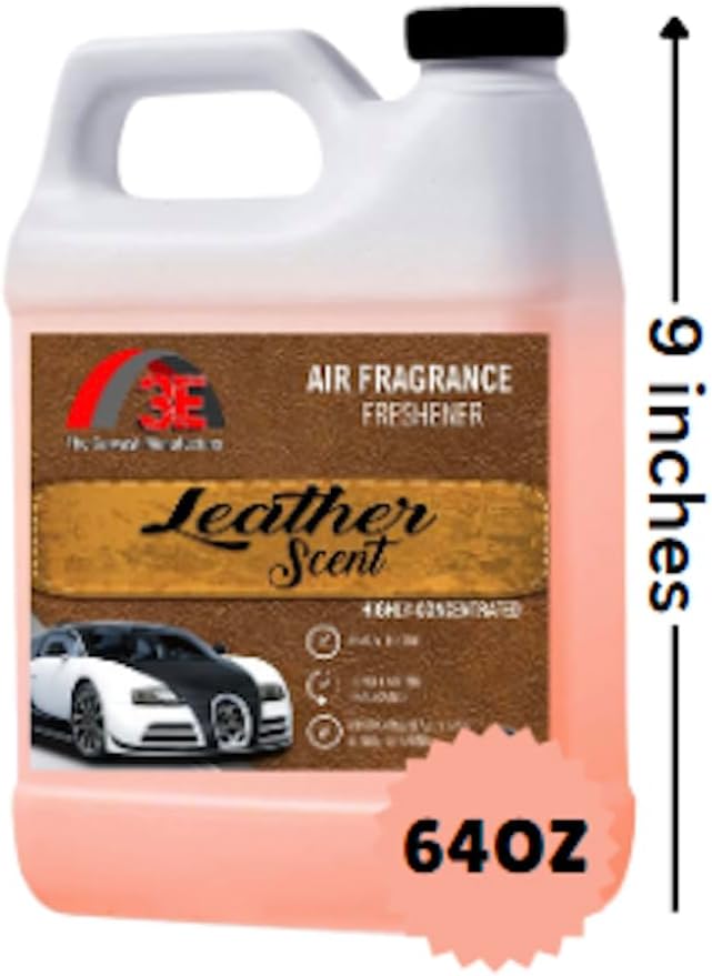 Premium Car Air Freshener with Leather Scent Highly Concentrated Long-Lasting Fragrance Just Like New Scent for Cars Trucks SUVs RVs &amp More 64 fl oz (Half Gallon)