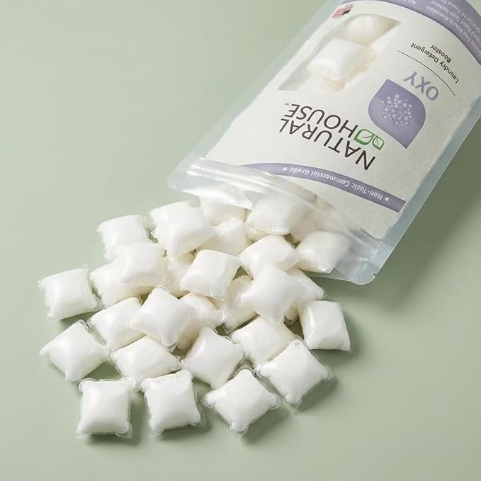 Natural House Oxy Boost - Probiotic Oxygen Whitener &amp Stain Remover Pods - Plant-Based - Color Safe - Fragrance Free - 120 Count