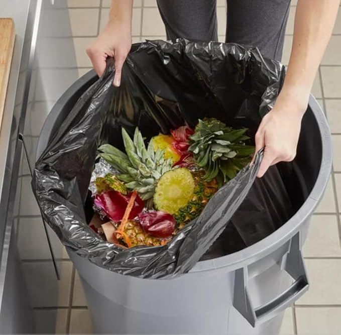 100 Count 55-60 Gallon Trash Bags Sturdy &amp Tear-Resistant Commercial Can Liners 55 Gallon Large Garbage Bags Large Black Trash Bags for Commercial Lawn and Leaf Bags