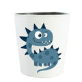10L/2.64 Gallon PU Leather Trash Can Decorative Waterproof Wastebasket Dinosaur Pattern Paper Basket Garbage Bin for Home Children's Bedroom - Big Small Eyes Dinosaur