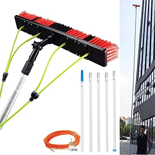 Glass Cleaning Brush Home Water Fed Telescopic Pole Kit Solar Panel Brush Rotating for Photovoltaic PanelWater Fed Extendable Telescopic Window Cleaning Pole Window Cleaner Kit�?-12m Exten