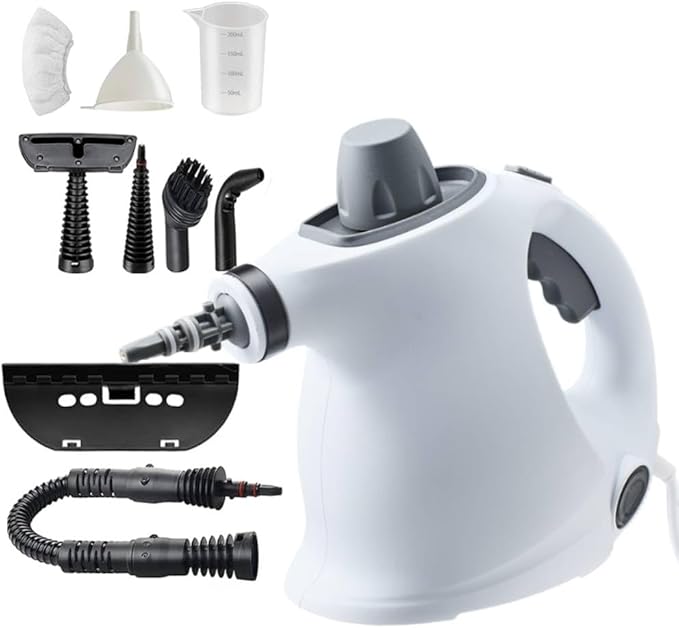 2025 Upgraded Handheld Pressurized Steam CleanerPower Washerwith 1 Set Accessories Multi-Purpose Steamer for Cleaning Car Furniture Floor Grout and Tile (1 set+1 cloth)