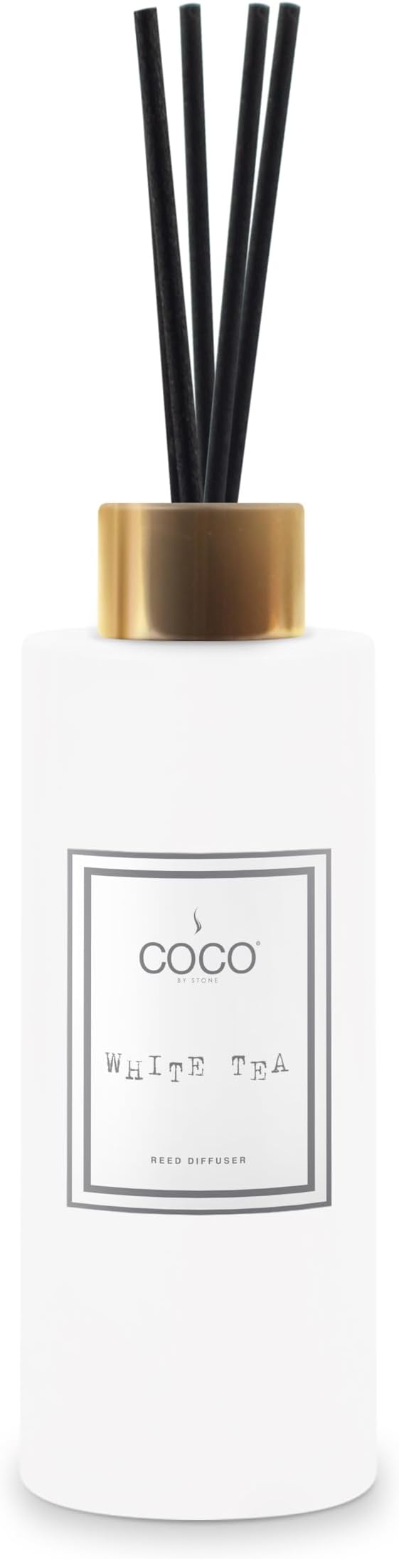COCO by Stone 5oz Reed Diffuser (White Tea) – Luxury Scented Oil Diffuser for Home Aromatherapy Long-Lasting Vegan Fragrance Elegant Home Décor and Air Freshener