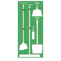 Clean &amp Sweep 5S Shadow Board/Wall Mount Broom Holder 68 x 30 Board 5S Cleaning Station - Board Only Tools Sold Separately Made in The USA by AccuformNMC Green/White PSB714GNWT