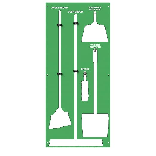 Clean &amp Sweep 5S Shadow Board/Wall Mount Broom Holder 68 x 30 Board 5S Cleaning Station - Board Only Tools Sold Separately Made in The USA by AccuformNMC Green/White PSB714GNWT