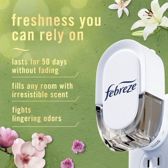 Febreeze Plug In Air Freshener Scented Oil Refill Premium Spring Mix 3 Count