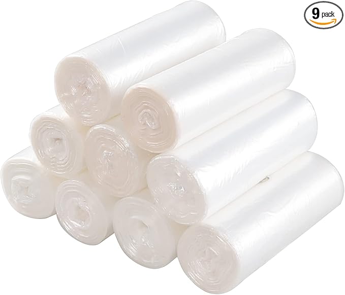 13 Gallon Clear Garbage Bags Kitchen Trash Bag 225 Counts