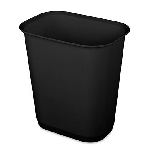 Sterilite 3 Gallon Rectangular Wastebasket Small Home Kitchen or Bathroom Trash Bin Accommodates 4 Gallon Trash Liner 24 Pack Black