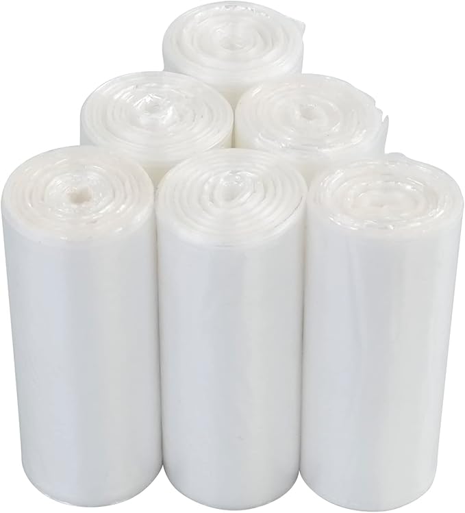 Xyskin 13 Gallon Clear Garbage Bags Tall Kitchen Can Liners 6 Rolls Office Trash Bags 150 Counts