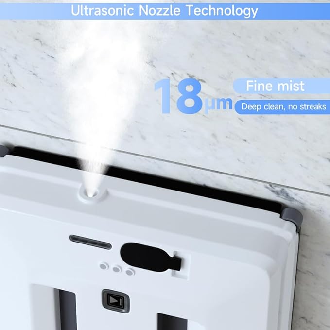 Window Cleaning Robot 3000Pa Suction Auto Water Spray Intelligent Path Planning3 ModesRemote Control&ampSafety Rope–Efficient Glass Cleaner for High-Rise/Frameless/Home Glass with Portable Case