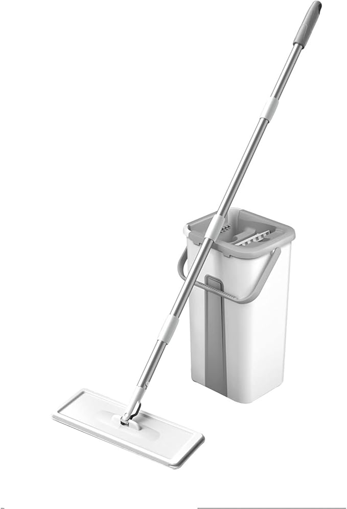 Floor Mop with Bucket Microfiber Pad Squeeze Mop Floor for Wall Kitchen Home-