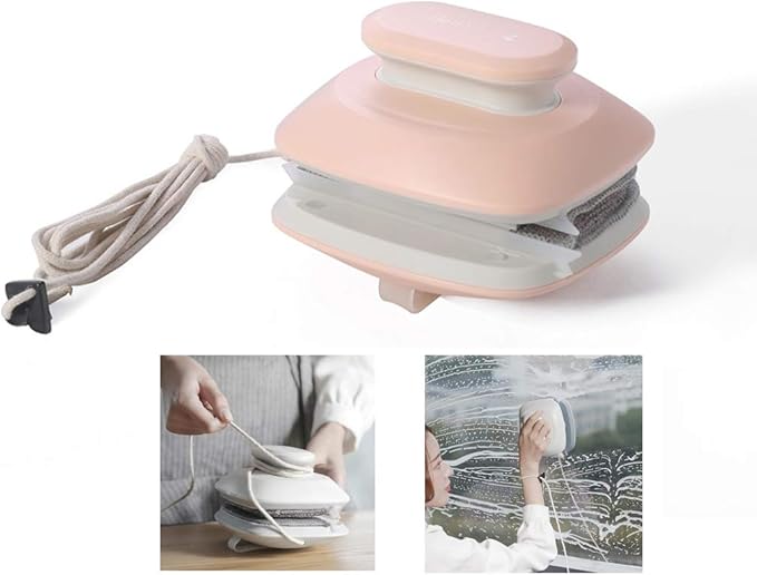 Magnetic Window Cleaner Double Side Glass Cleaner Window Clean Brush Window Cleaner Glider Washing Brush Equipment Glass Wiper Cleaning Tool 15-24MmPink