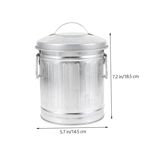 jojofuny 2pcs Iron Stationery Storage Bucket Small Wastebasket for Office Creative Rubbish Bin Easy to Use