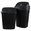 Plastic Trash Can Rectangular Commercial Office Wastebasket 7 Gallon (Pack of 4) Black