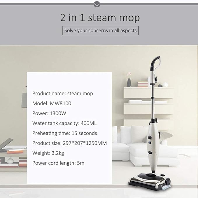 Electric Mop - 3 in 1 Spinner Waxer Quiet Powerful Cleaner Spin &amp Buffer Polisher for Hard Wood Tile Vinyl Marble Laminate Floor