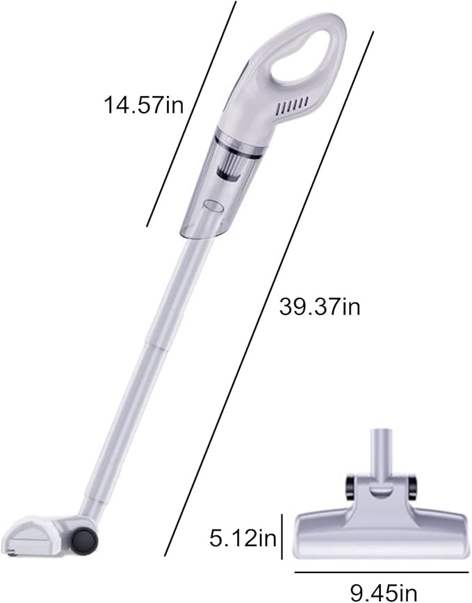 Portable Cordless Stick Vacuum Flexible Brush Head Light Weight Quiet Handheld Vacuum Cleaner for Cleaning Carpet and Hardwood Floor Pet HairDebrisDustsCrumbs