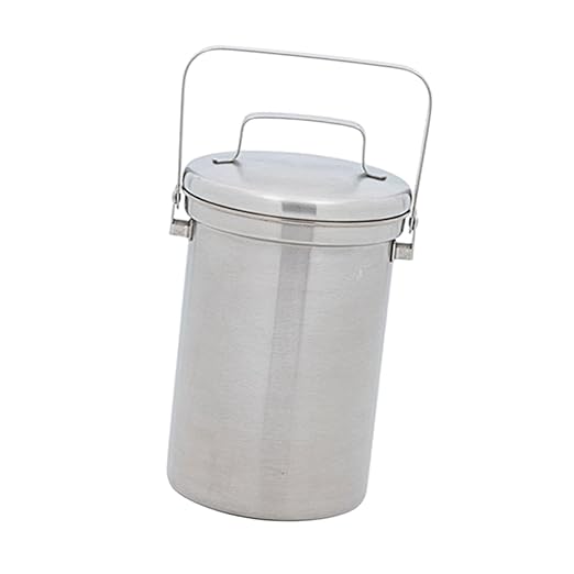 Small Trash Can Stainless Steel Wastebasket with Lid 3L Portable Tabletop Mini Waste Basket with Handle for Household Bedroom