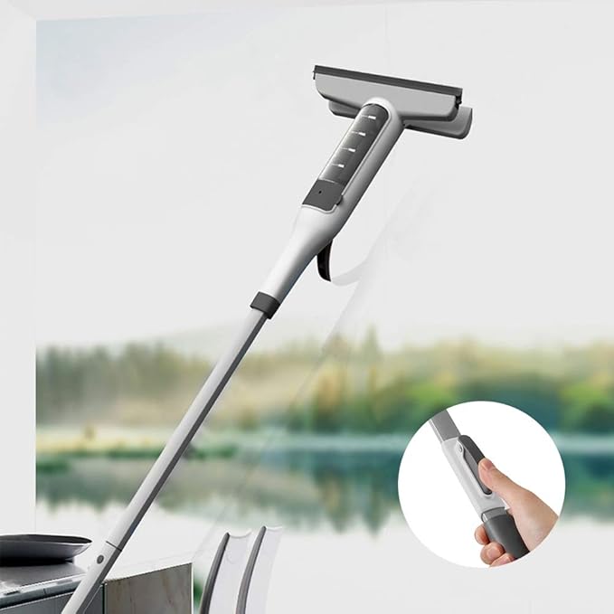 Window Squeegee Cleaner JEHONN 3 in 1 Window Cleaning Tools with Spray Scrubber Handle Window Washer for Glass Outdoor