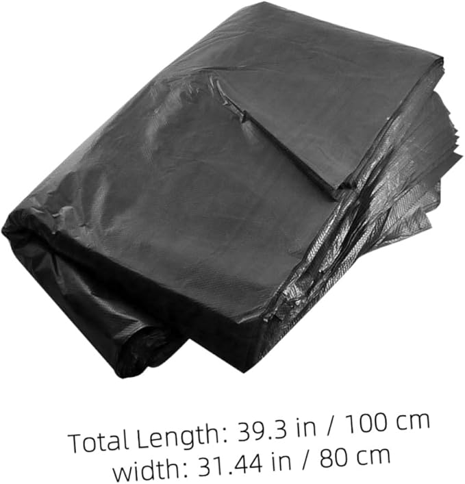 50pcs Large Garbage Bags Heavy Duty Trash Bags 80x100cm Black Commercial Contractor Rubbish for Outdoor Lawn Yard and Kitchen Use