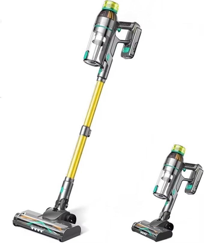Cordless Vacuum: 50Min Runtime Powerful Suction Lightweight &amp Tangle-Free