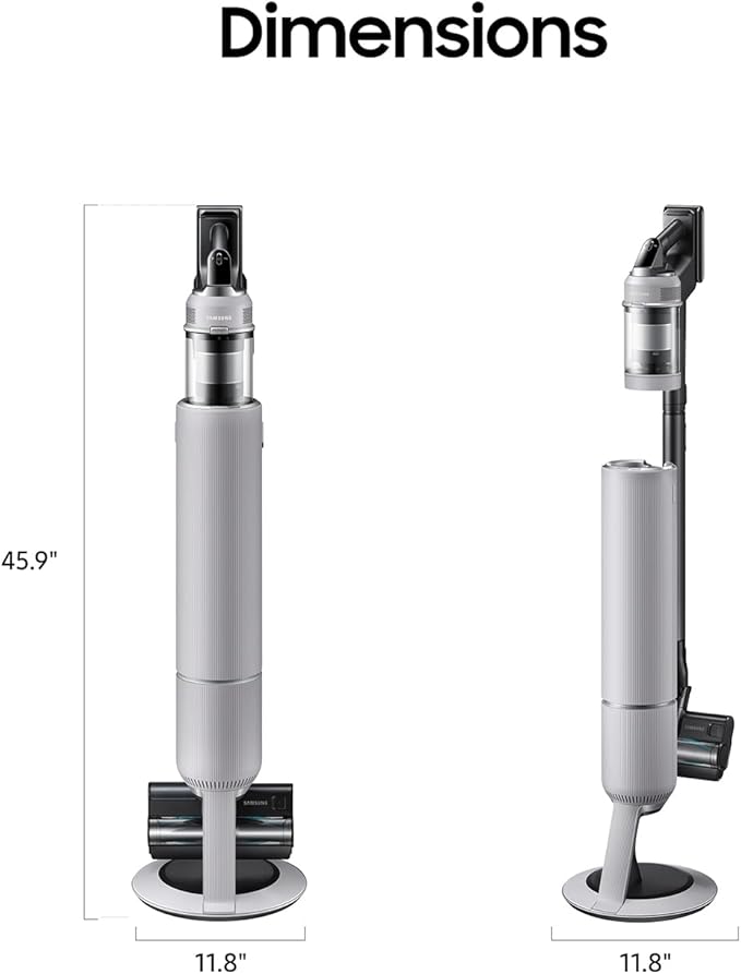 Samsung Bespoke AI Jet Lite Cordless Stick Vacuum with All-in-One Clean Station 280AW Suction Long Battery Life Anti-Tangel Pet Tool 2025 Pebble Gray VS80F28DMP/AA